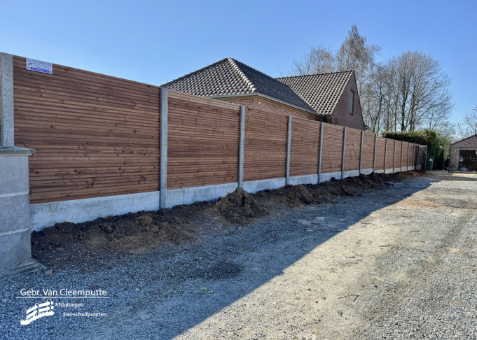 Hout-beton schutting plaatsen Zottegem, Oost-Vlaanderen