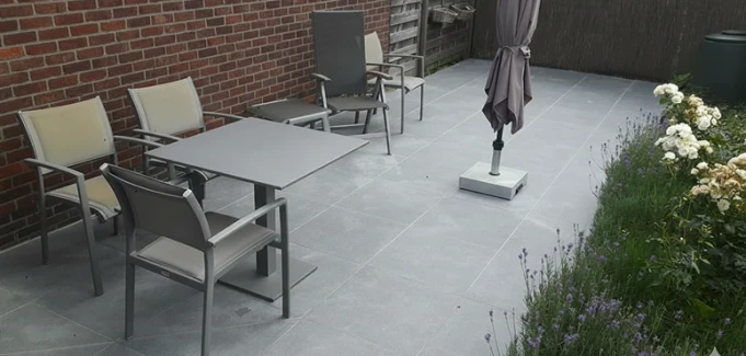 Tuin terras aanleg Otegem, West-Vlaanderen